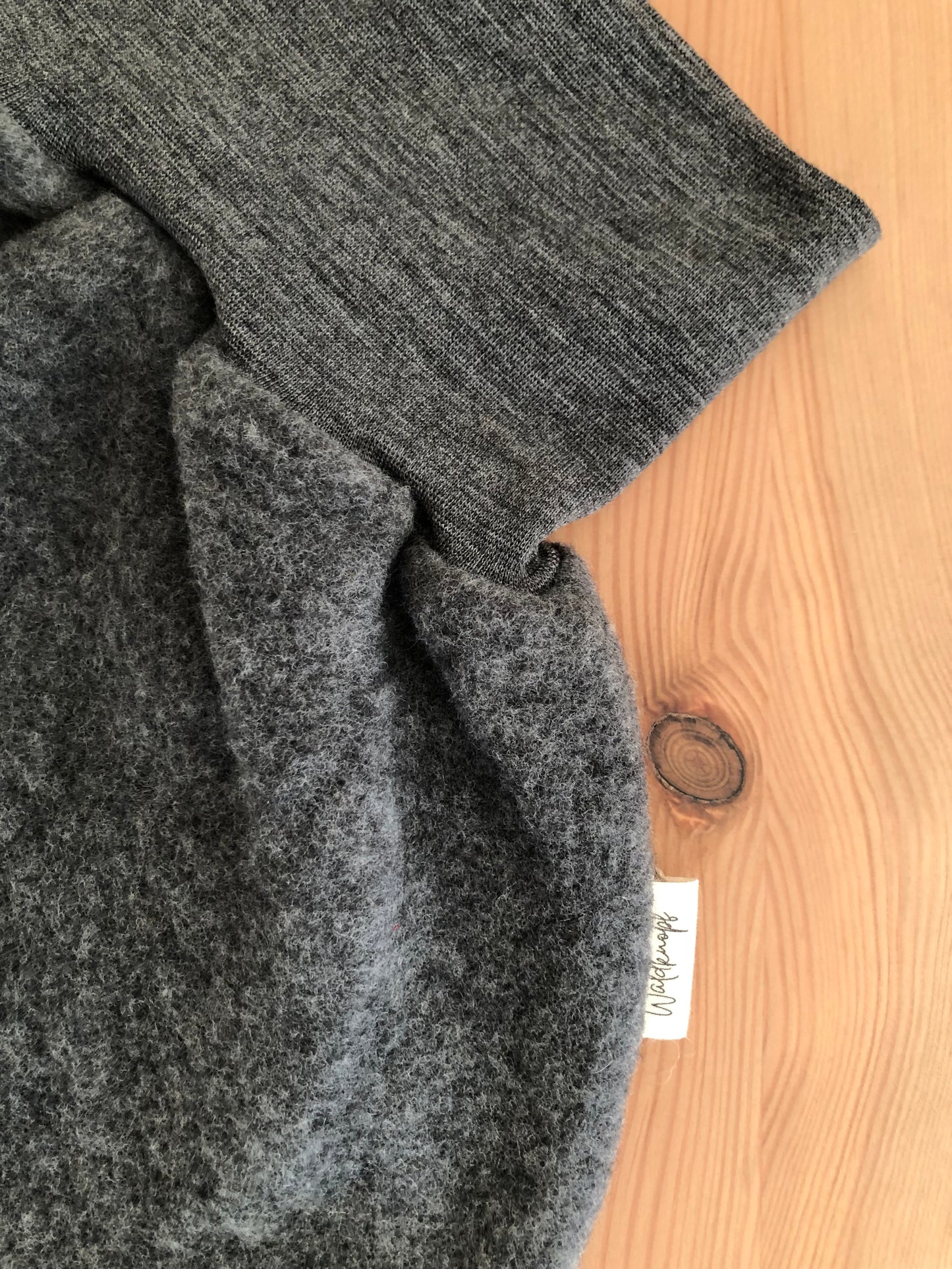 Pucksack Merinowollfleece Grau