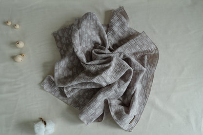 Musselintuch Regenbögen beige