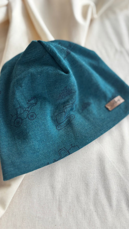 Hauberl „Baustelle“ aus Merinowolle-Maulbeerseide