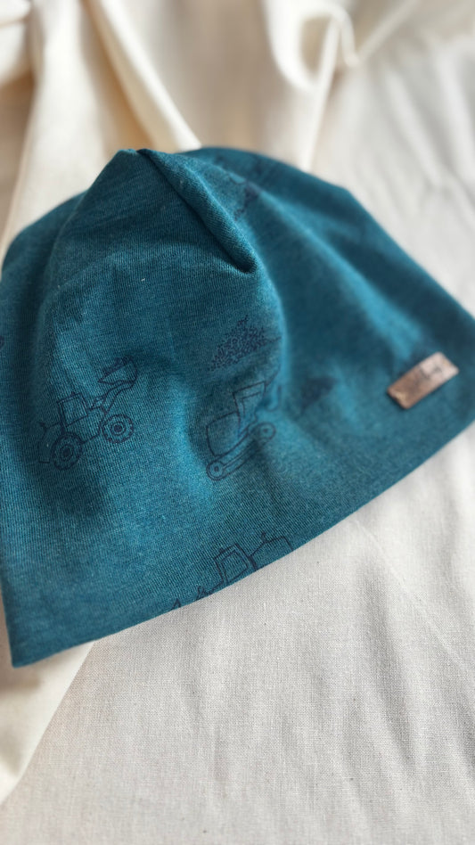 Hauberl „Baustelle“ aus Merinowolle-Maulbeerseide