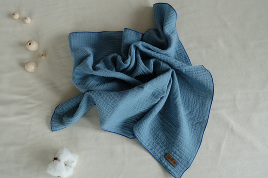 Musselintuch jeansblau