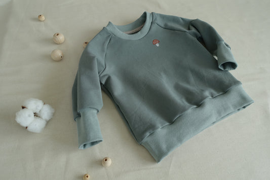 Pullover „Pilzchen“ Eukalyptusgrün