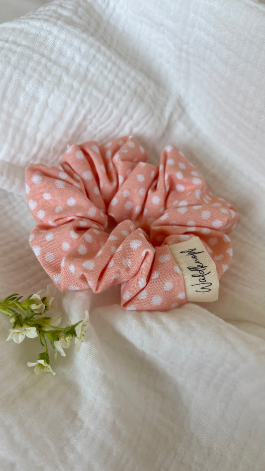 Scrunchie Lachsrosa Pünktchen